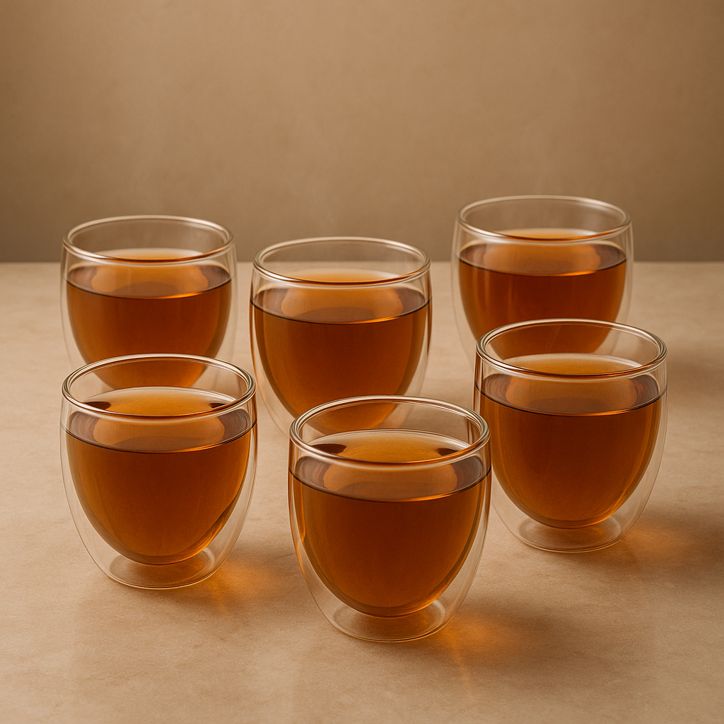 6 Glass Tea Cups